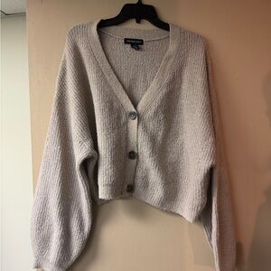 Forever 21 Cream Button-Up Cardigan